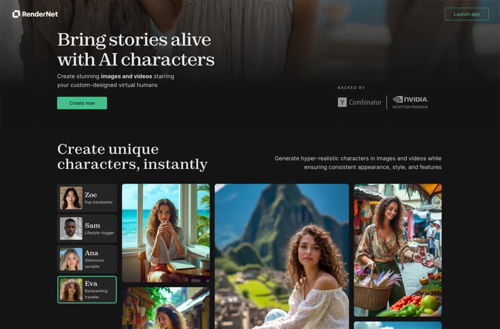 RenderNet מחולל תמונות AI הטוב ביותר ליצירת דמויות