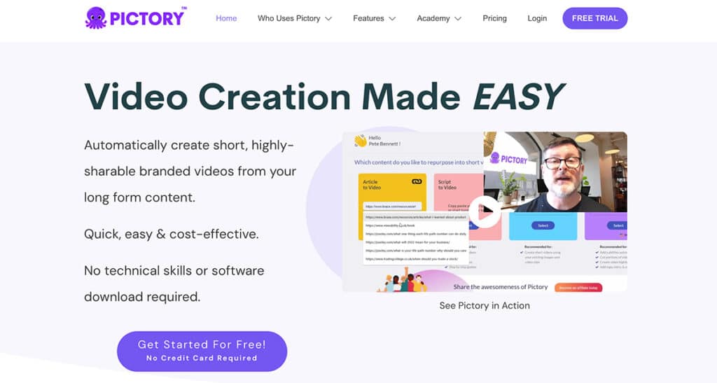Pictory - עורך וידאו AI