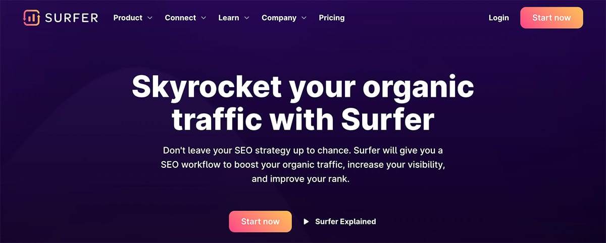surfer seo כלי בינה מלאכותית הטוב ביותר לקידום אתרים ToolAI.co