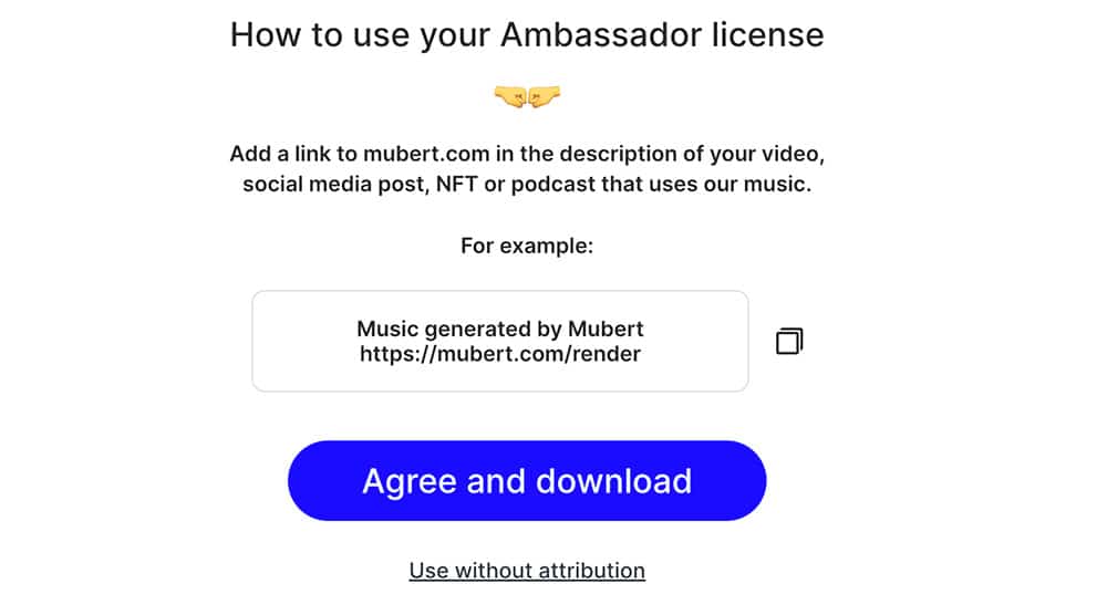 Mubert music AI - הורדת הרצועה שלכם