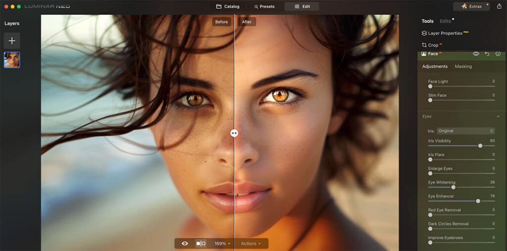 Luminar Neo - שיפור פורטרטים