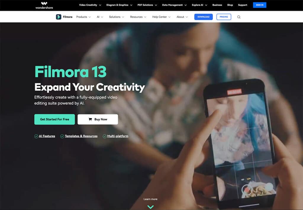 Filmora by Wondershare היא תוכנת עריכת וידאו אינטואיטיבית המופעלת על ידי בינה מלאכותית