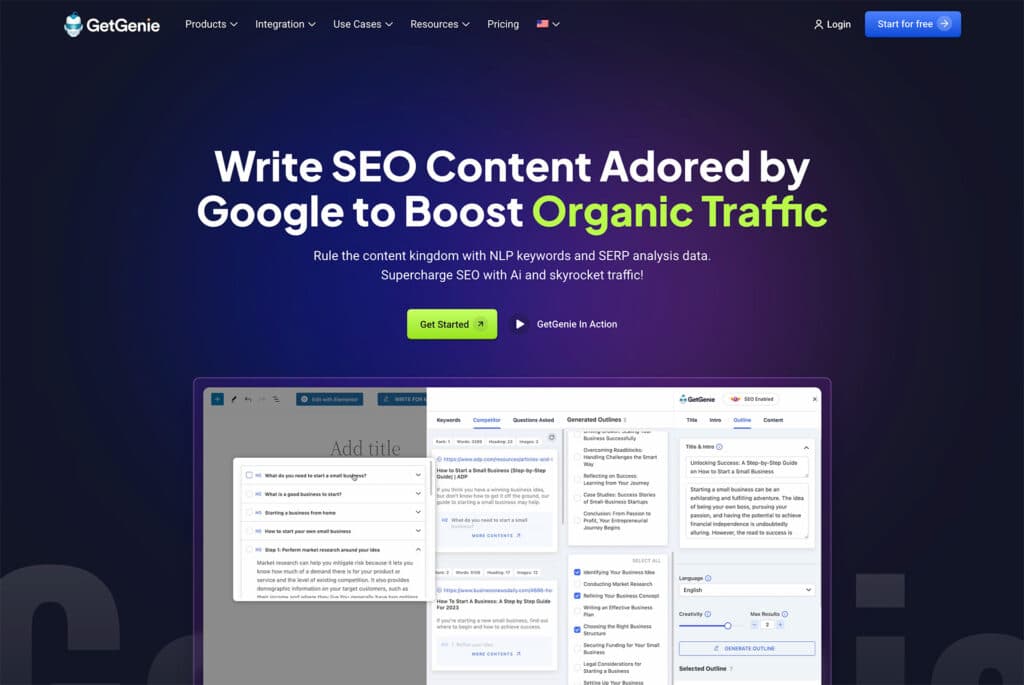 GetGenie personal ai assistant for keyword research