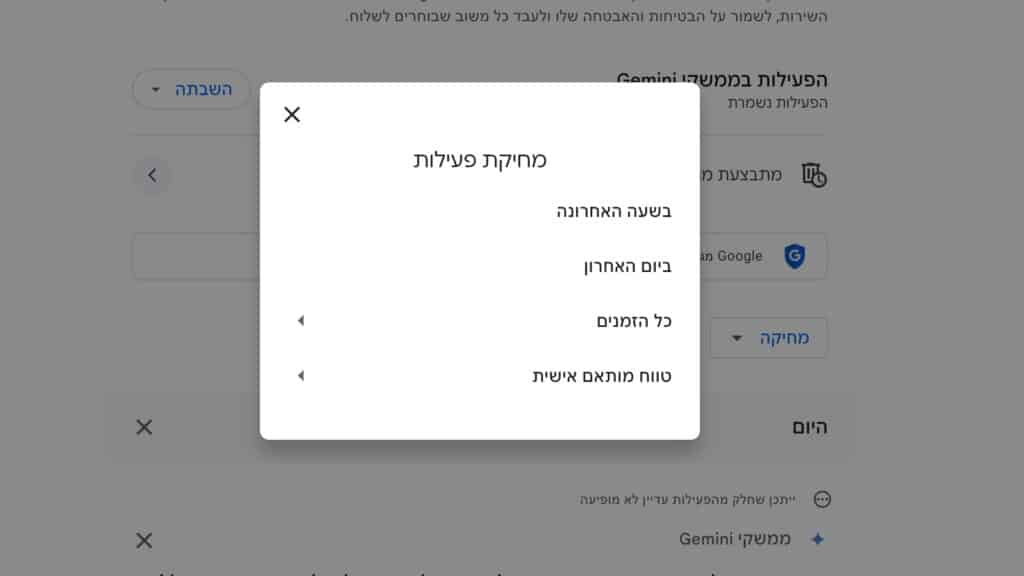 מחקו את העבר הדיגיטלי שלכם בגוגל ג'מיני: כך תשמרו על פרטיותכם בקלות
